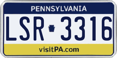 PA license plate LSR3316