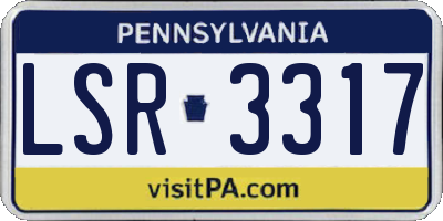 PA license plate LSR3317
