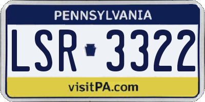 PA license plate LSR3322