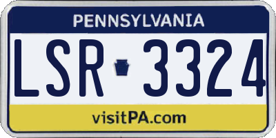 PA license plate LSR3324