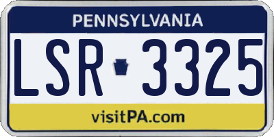 PA license plate LSR3325