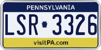 PA license plate LSR3326
