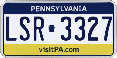 PA license plate LSR3327