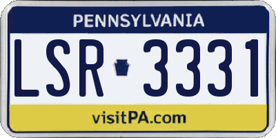 PA license plate LSR3331
