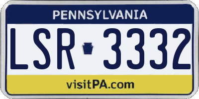 PA license plate LSR3332