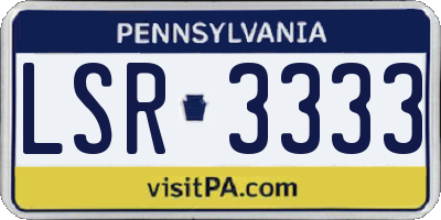 PA license plate LSR3333