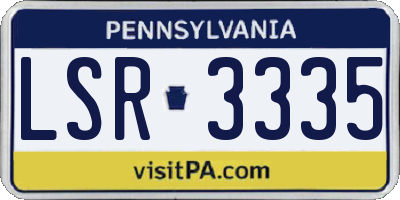 PA license plate LSR3335