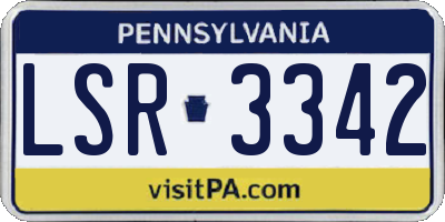 PA license plate LSR3342