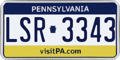PA license plate LSR3343