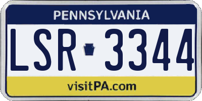 PA license plate LSR3344
