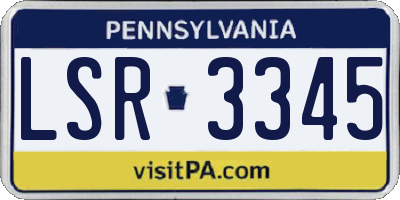 PA license plate LSR3345