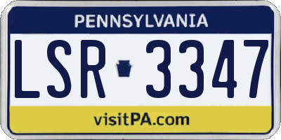 PA license plate LSR3347