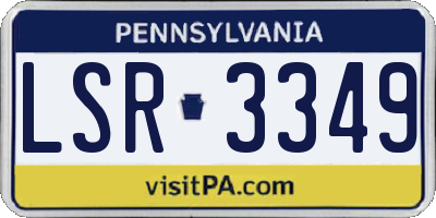 PA license plate LSR3349