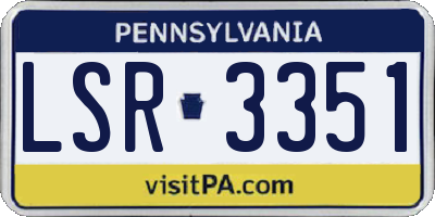 PA license plate LSR3351