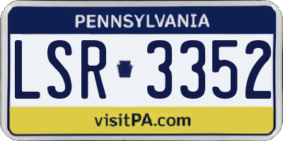 PA license plate LSR3352