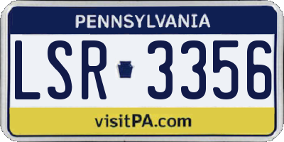 PA license plate LSR3356