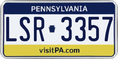 PA license plate LSR3357