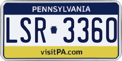 PA license plate LSR3360
