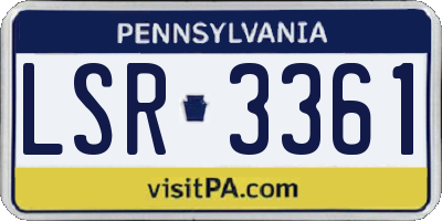 PA license plate LSR3361