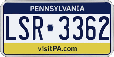 PA license plate LSR3362