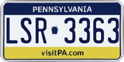 PA license plate LSR3363
