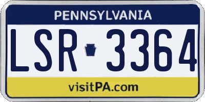 PA license plate LSR3364