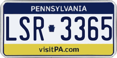 PA license plate LSR3365