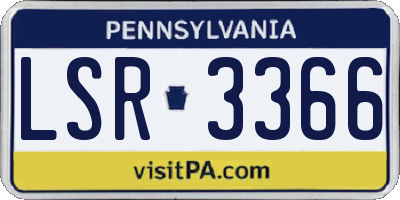 PA license plate LSR3366
