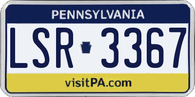PA license plate LSR3367