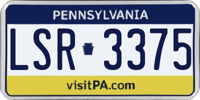 PA license plate LSR3375