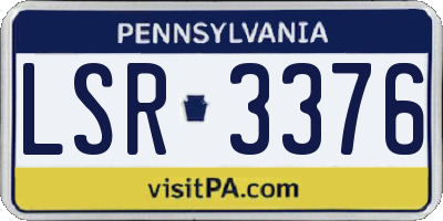 PA license plate LSR3376