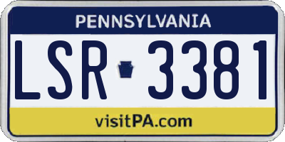 PA license plate LSR3381