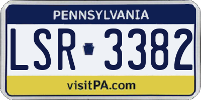 PA license plate LSR3382