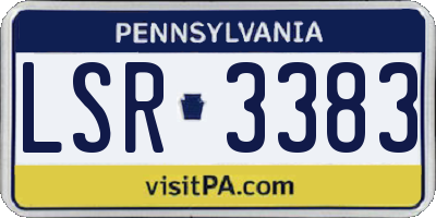 PA license plate LSR3383