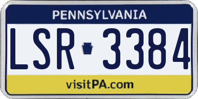PA license plate LSR3384