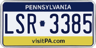 PA license plate LSR3385