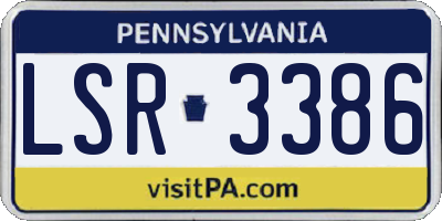 PA license plate LSR3386