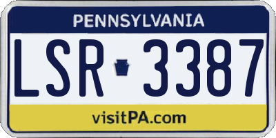 PA license plate LSR3387