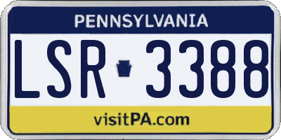 PA license plate LSR3388