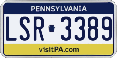 PA license plate LSR3389