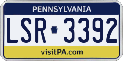 PA license plate LSR3392