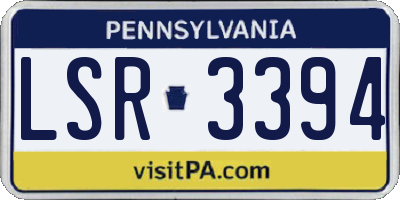 PA license plate LSR3394