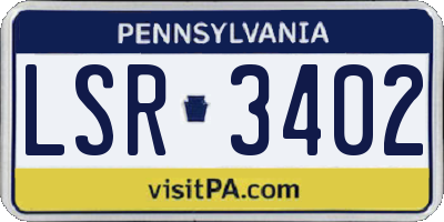 PA license plate LSR3402