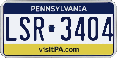 PA license plate LSR3404