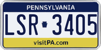 PA license plate LSR3405