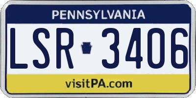 PA license plate LSR3406