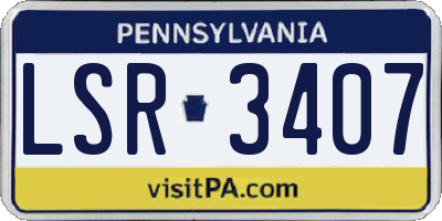 PA license plate LSR3407