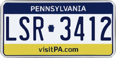 PA license plate LSR3412