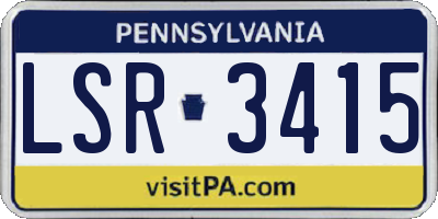 PA license plate LSR3415