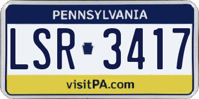 PA license plate LSR3417